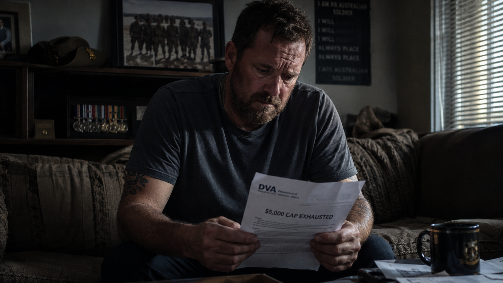Veteran reading DVA cap exhausted letter